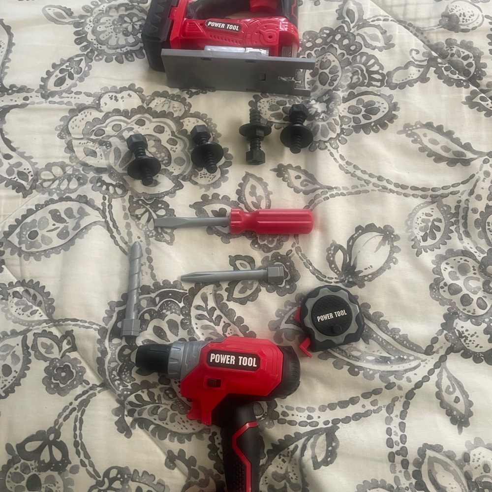 Kids Power Tool Action Figure Playset - Red